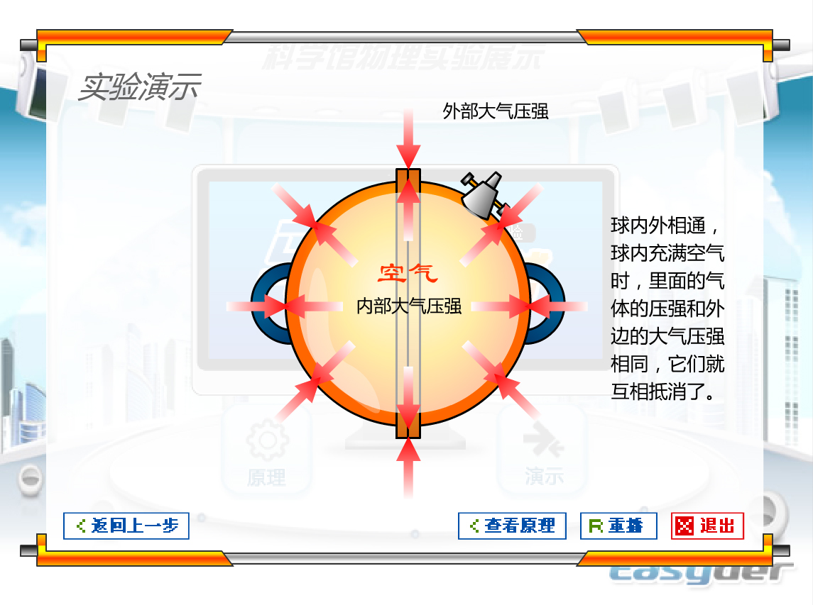 马德堡半球实验示意图图片