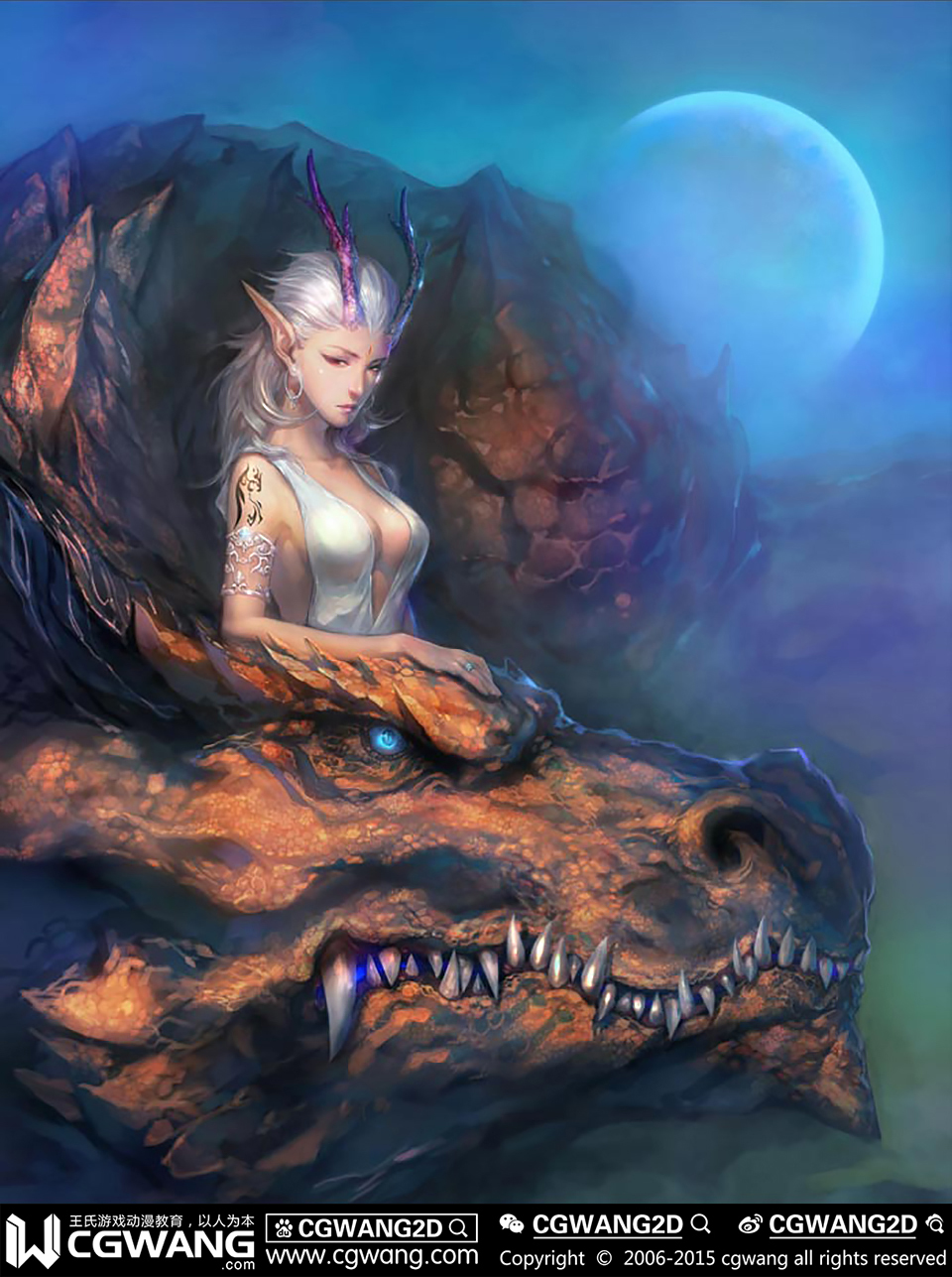 老师作品《原画人物龙女》——cgwang教育 【游戏原画】
