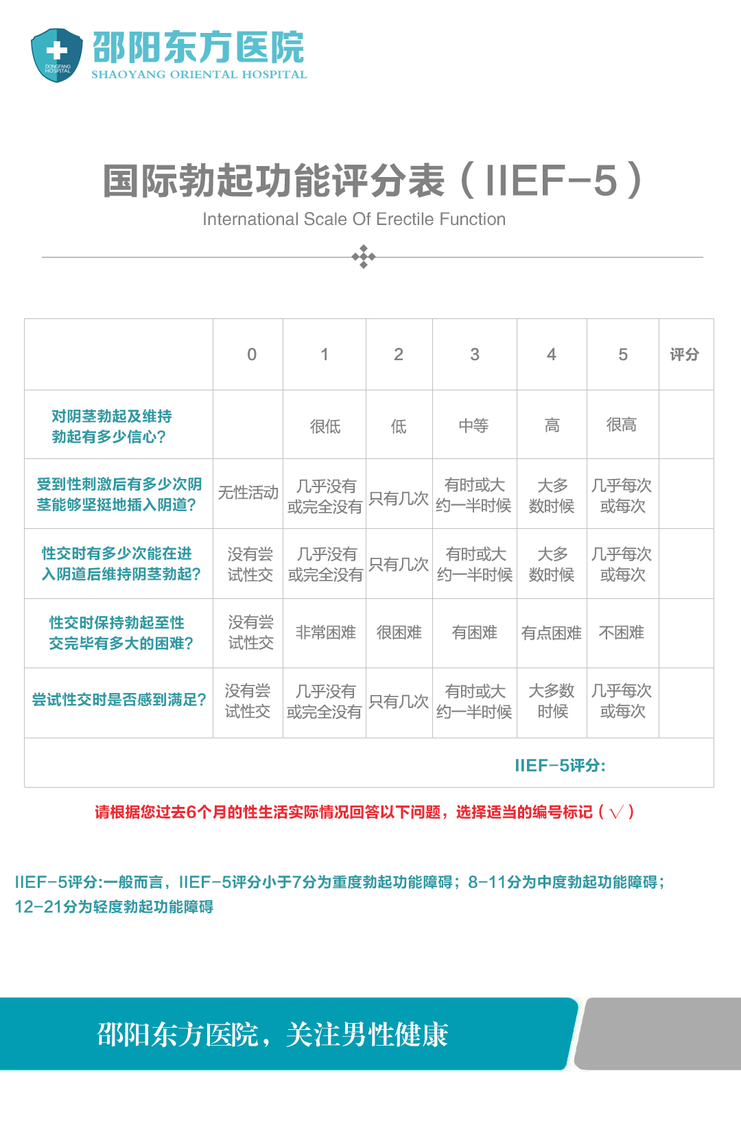 男性性功能自测表图片