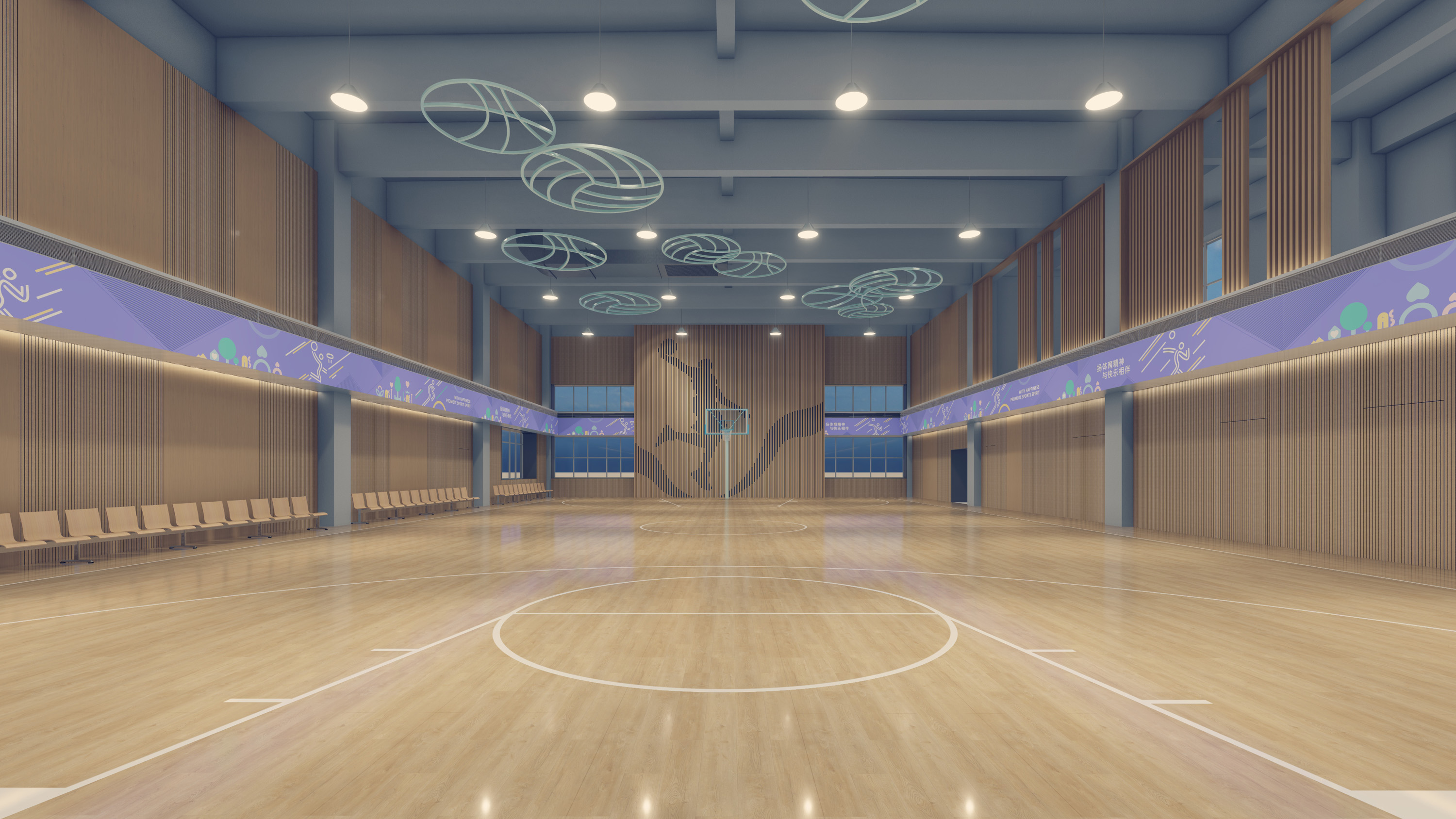室内篮球场文化设计