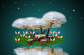 夜空下的蘑菇