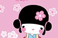 日本和服可爱小女孩