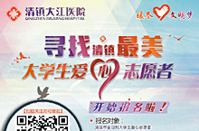 医院寻找最美大学生志愿者海报