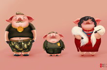 原创-新年猪插画