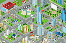 城市插画临摹练习（AI）城市
