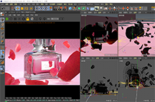 香水玫瑰Perfume rose炸开C4D OC渲染 Octane Render动画k帧视频