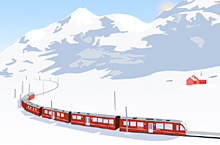 雪山中火车