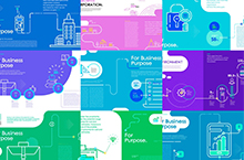 创意线条商务科技互联网数据手册画册海报设计设计素材模板