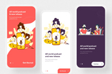 UI播客应用APP界面设计作品。