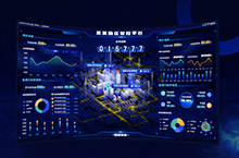 蓝色炫酷数据可视化大屏界面设计