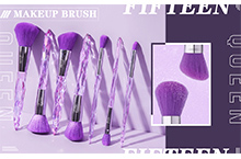 紫色化妆刷子详情页