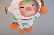 公司形象小猪宇航员
