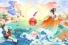 兰蔻×天猫中秋团圆季插画海报