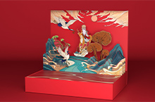 高贝利欣灵芝胶囊手绘国风礼盒包装设计