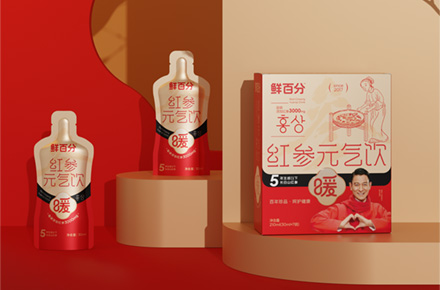 鲜百分——红参元气饮包装全案设计