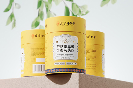 茶枯墨旱莲苦参洗头粉包装设计 | 北京同仁堂 | 铭睿益创