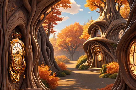 原创创意插画-树镇