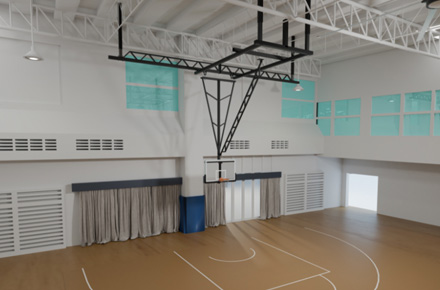 blender籃球館場景搭建渲染