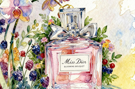 水彩花卉香水