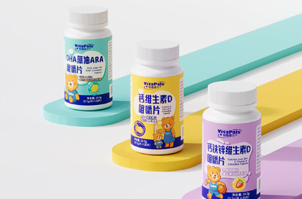 原创包装设计×VitaPals儿童营养咀嚼片系列包装视觉升级儿童保健品包装设计品牌设计