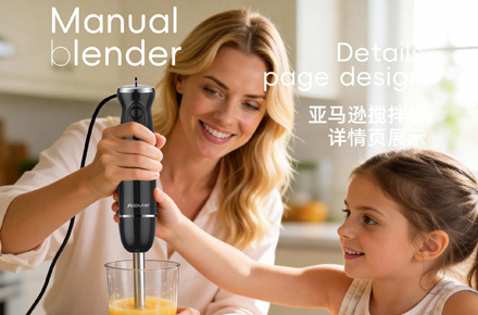 Amazon跨境电商手动榨汁机吹风机吹尘器产品详情页设计